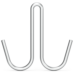 Gancho de varilla inox modelo J doble 160x9x5 mm