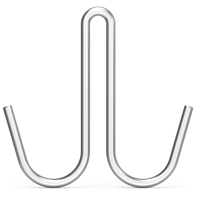Gancho de varilla inox modelo J doble 160x9x5 mm