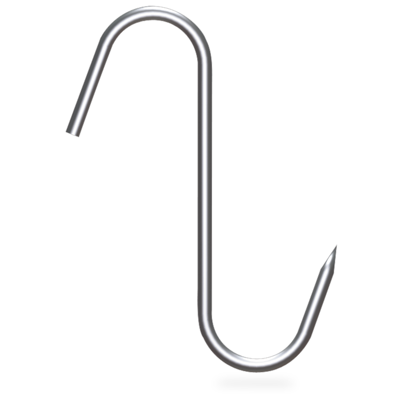 Gancho varilla modelo "S" 230x50x10 mm.