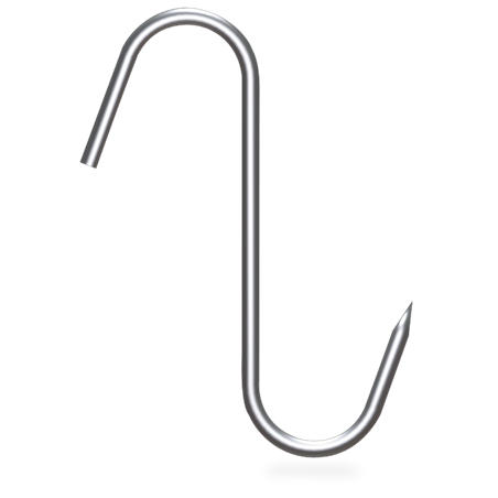 Gancho varilla modelo "S" 230x50x10 mm.