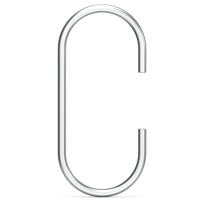 Gancho de varilla inox modelo "C" 120x45x5 mm