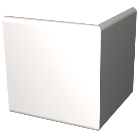 Perfil paragolpes ángulo exterior de fibra blanca 200x200x200 mm