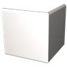 Perfil paragolpes ángulo exterior de fibra blanca 200x200x200 mm