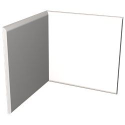 Perfil paragolpes ángulo interior de fibra blanca 200x200x200 mm