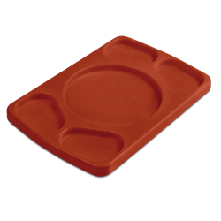 Tabla rectangular para 4 salsas fibra roja 300x200x20 mm.