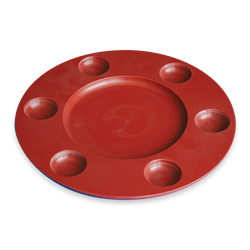 Tabla para 6 salsas fibra roja ø330x20 mm.