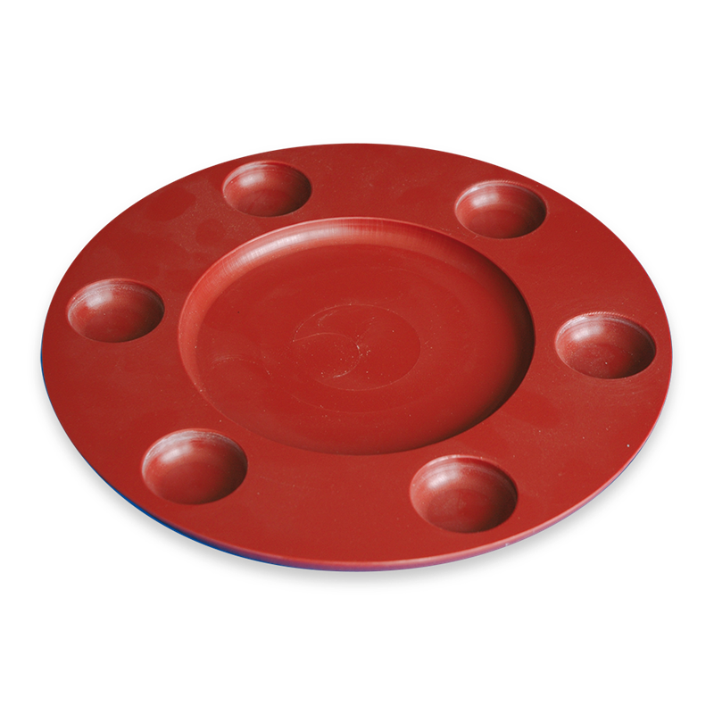 Tabla para 6 salsas fibra roja ø330x20 mm.