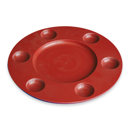Tabla para 6 salsas fibra roja ø330x20 mm.