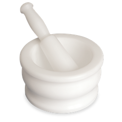 Mortero con mano fibra blanca ø180x100 mm.