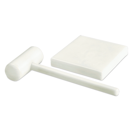 Conjunto tabla + martillo rompe-marisco en fibra blanca