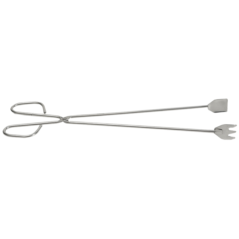 Pinza inox para barbacoa 440x90x40 mm.