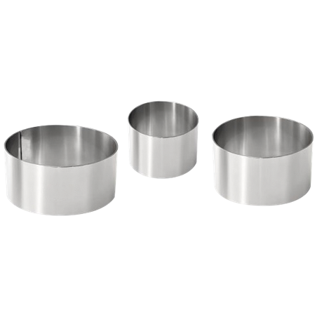 Conjunto de 3 aros de emplatar en acero inox