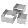 Moldes cuadrados de acero inoxidable 60x60x45 mm
