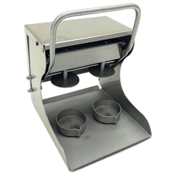 Aplasta hamburguesas molde redondo para 2 uds. de ø65 mm. 210x250x260 mm.