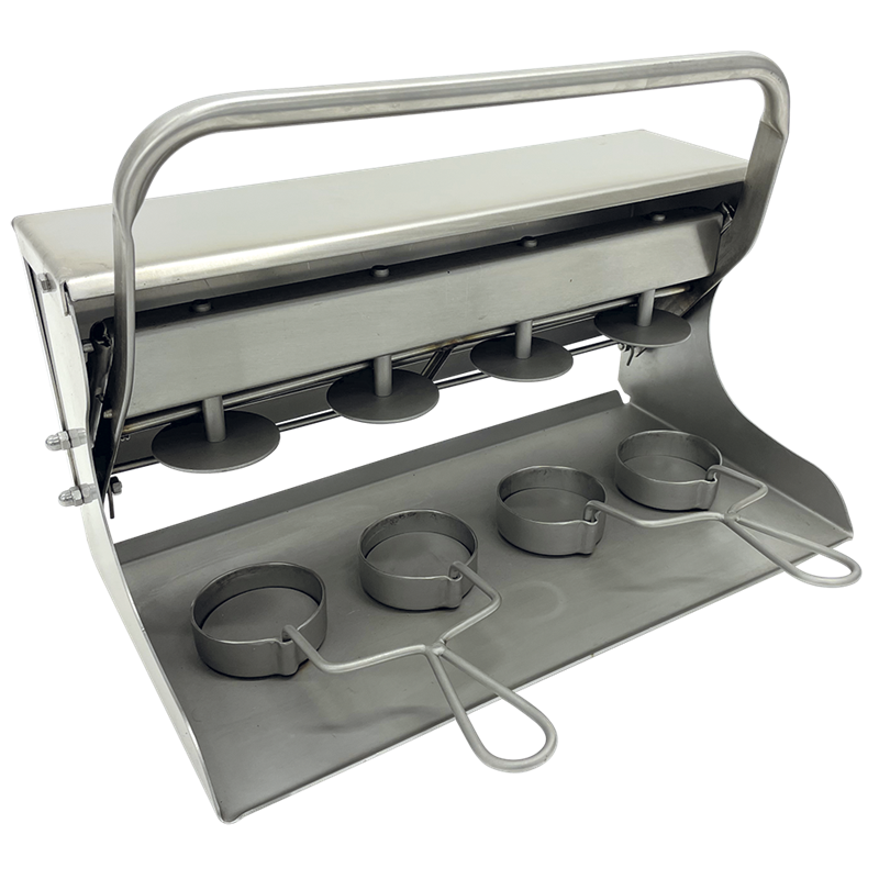 Aplasta hamburguesas molde redondo para 4 uds. de ø65 mm.