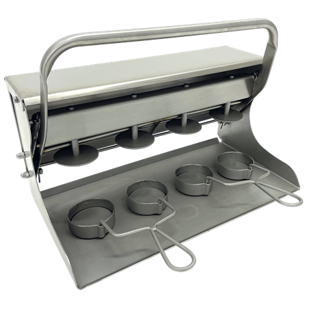 Aplasta hamburguesas molde redondo para 4 uds. de ø65 mm.