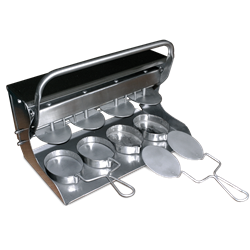 Aplasta hamburguesas molde ovalado para 4 uds.