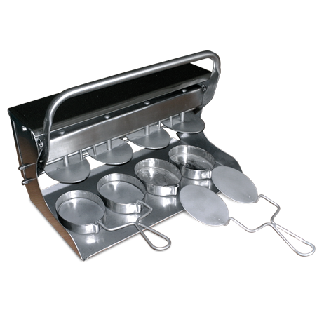 Aplasta hamburguesas molde ovalado para 4 uds.