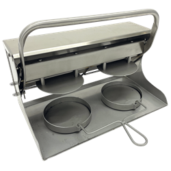 Aplasta hamburguesas molde redondo para 2 uds. de ø130 mm.