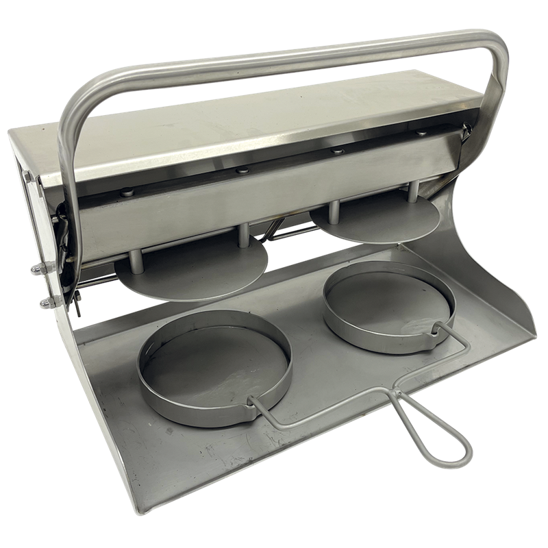 Aplasta hamburguesas molde redondo para 2 uds. de ø130 mm.