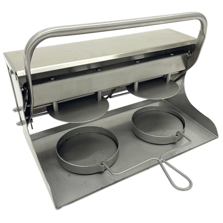 Aplasta hamburguesas molde redondo para 2 uds. de ø130 mm.