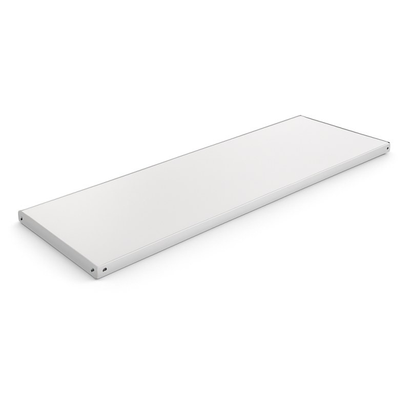 Estante blanco rectángulo, superficie lisa y diseño minimalista, ideal para almacenamiento o exhibición.
