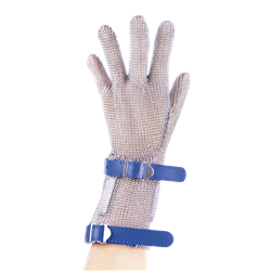 Guante largo color azul ambidiestro, talla L, 5 dedos