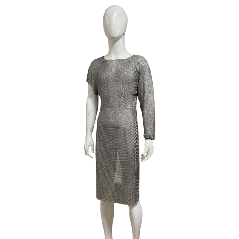 Bolero con manga de protección en malla de acero inoxidable