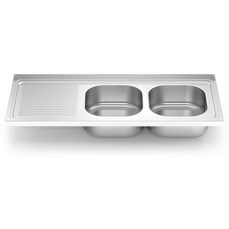 Fregadero 1200x500 2 cubetas y 1 escurridor izqda.