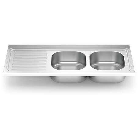 Fregadero 1200x500 2 cubetas y 1 escurridor izqda.