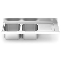 Fregadero 1400x550 2 cubetas y 1 escurridor dcha. N