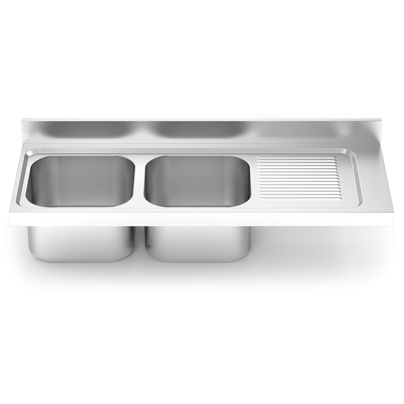 Fregadero 1400x550 2 cubetas y 1 escurridor dcha. N