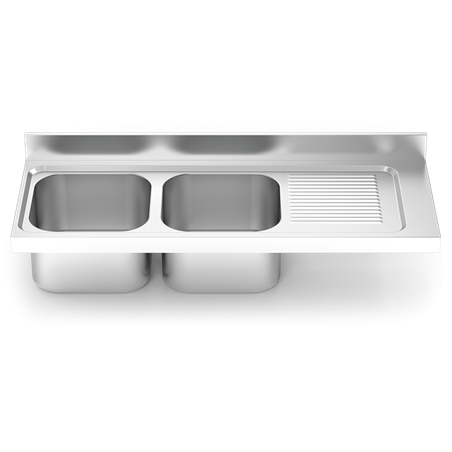 Fregadero 1400x550 2 cubetas y 1 escurridor dcha. N