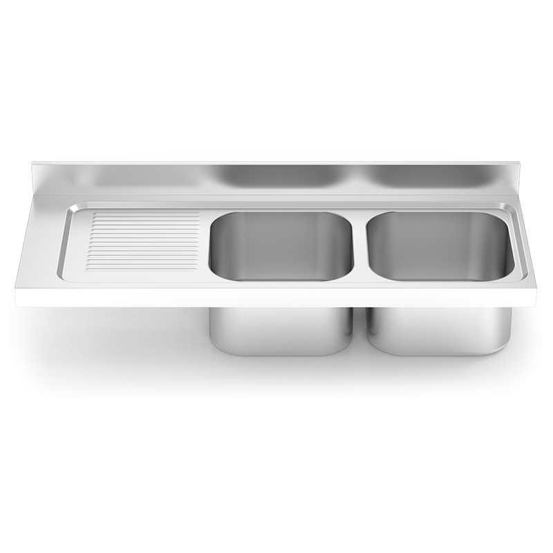 Fregadero 1400x550 2 cubetas y 1 escurridor izqda. N