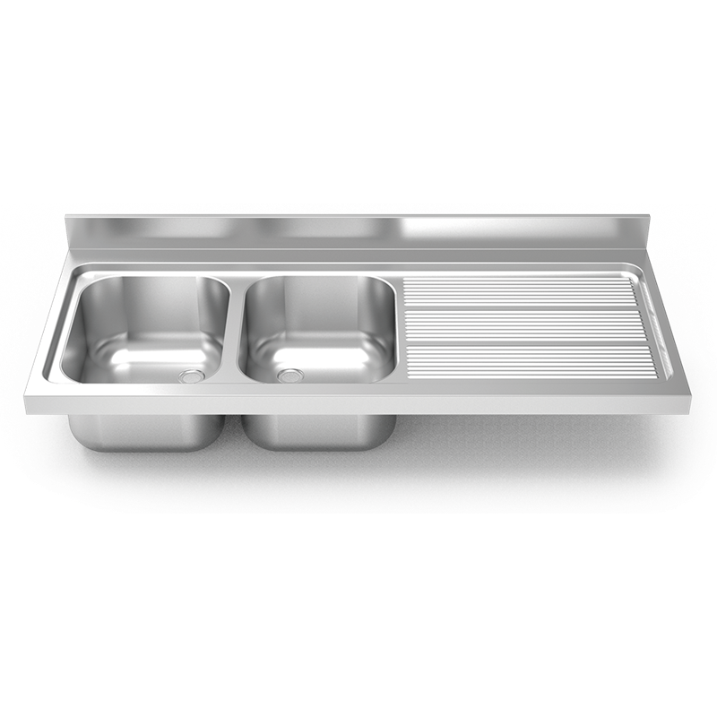 Fregadero 1600x600 2 cubetas y 1 escurridor dcha.