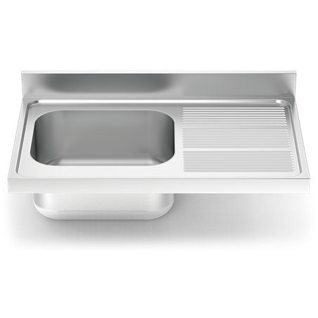 Fregadero 1200x700 1 cubeta y 1 escurridor dcha.