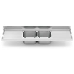 Fregadero 2000x700 2 cubetas y 2 escurridores