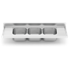 Fregadero 1800x700 3 cubetas y 2 escurridores V