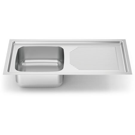 Fregadero para encastrar 900x510 1 cubeta y escurridor (reversible)