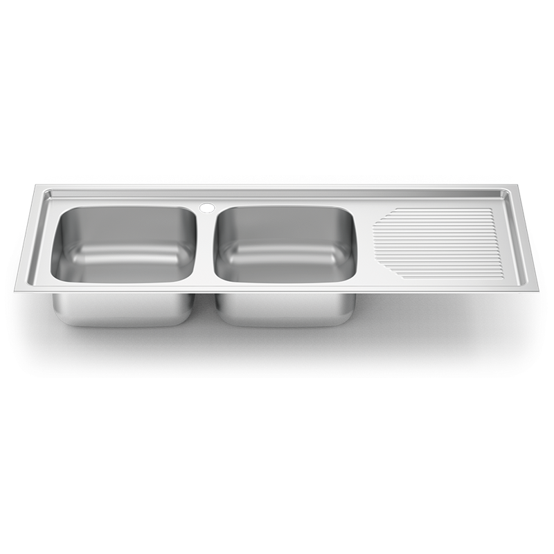 Fregadero para encastrar 1160x500 dos cubetas y escurridor dcha.