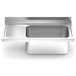 Fregadero 1300x700 1 cubeta gc y 1 escurridor izquierda N