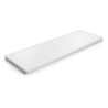 White rectangular shelf, flat design with smooth edges, suitable for wall mounting or displaying items.