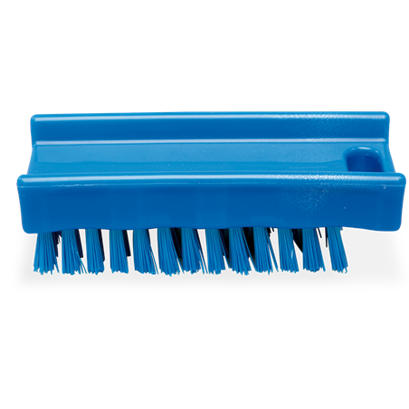 Cepillo limpiauñas de poliéster azul 110x45 mm.