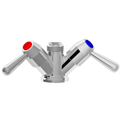 Válvula dos aguas con levas 1/4 de vuelta