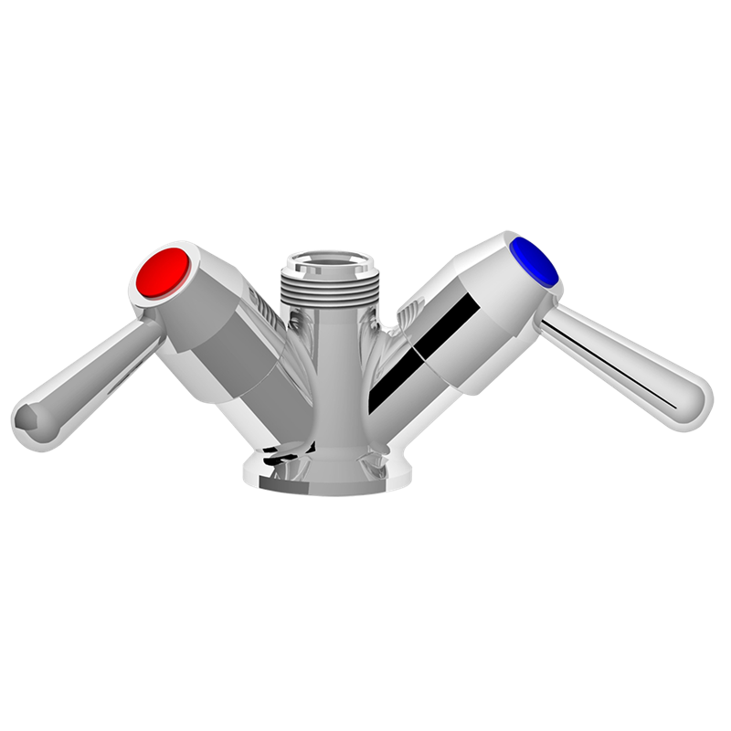 Válvula dos aguas con levas 1/4 de vuelta