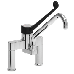 Válvula doble entrada, dos aguas, monomando codo