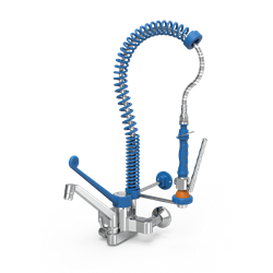 Grifo ducha mural extra-bajo con caño elevado Serie Monoblock 450x600 mm.