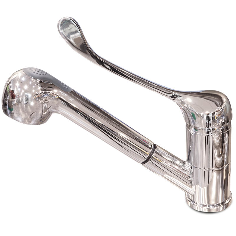 Grifo monomando codo 2 aguas, ducha extensible