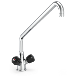 Grifo giratorio sobremesa dos aguas con pomo aislante
