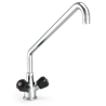 Grifo giratorio sobremesa dos aguas con pomo aislante